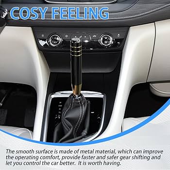 Amazon.co.jp: カーギアシフトノブカバー ブラックゴールド